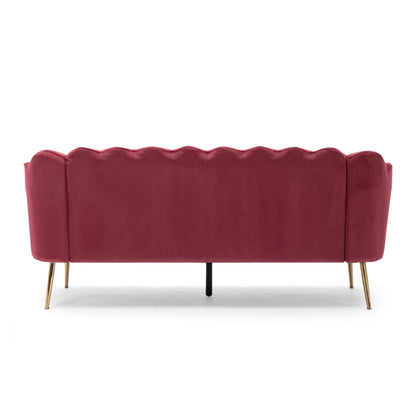 Natural 76.25 Samt-Kanalsteppung 3-Sitzer-Sofa mit Metallbeinen für das Wohnzimmer