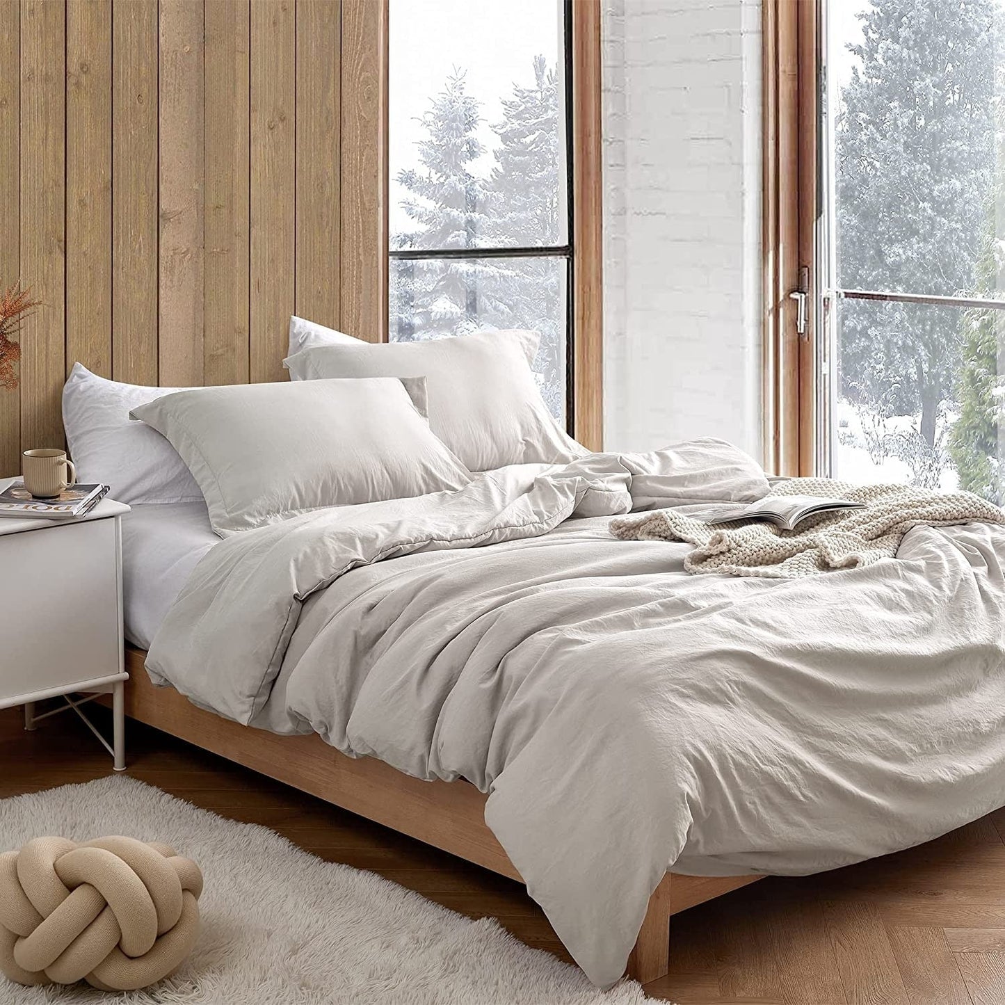 Natural Loft King Solid Bettbezug-Set