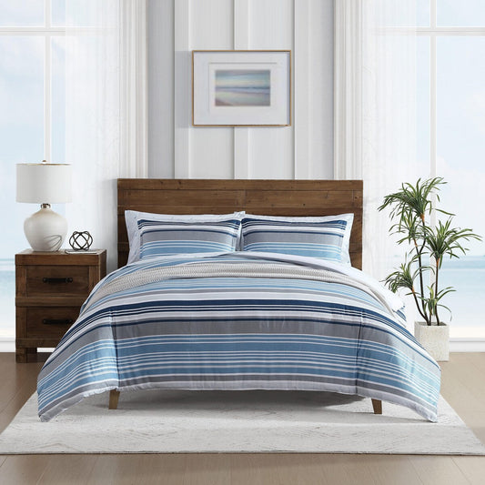 Nautica Bradlee Wende-Bettdeckenset, Blau