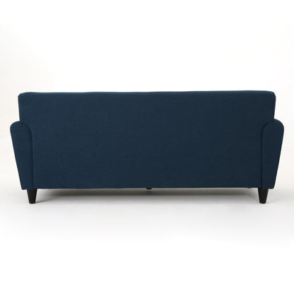 Navy Blue Modern 78.5 3-seater Sofa with Wood Legs and Plywood wooden frame for Living Room