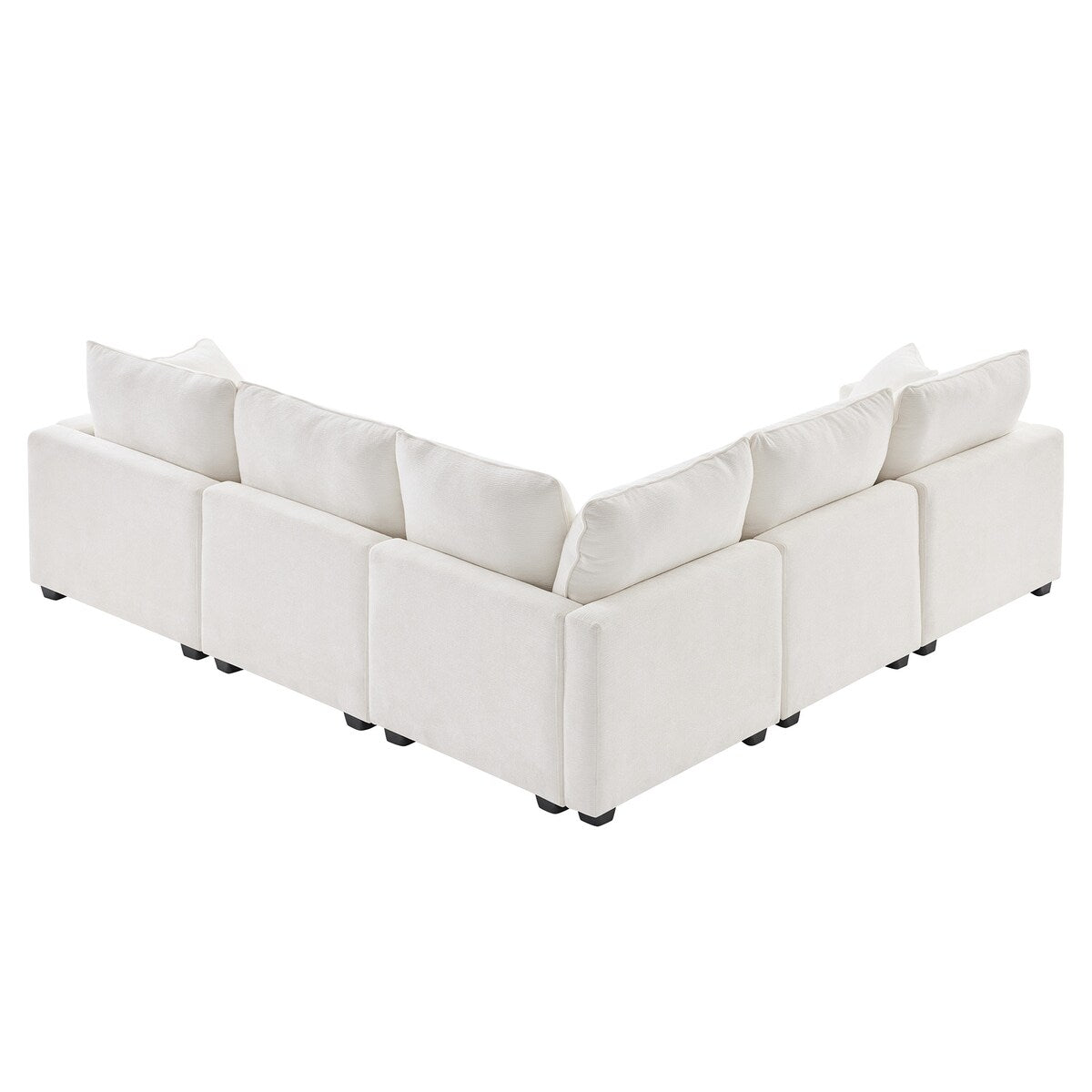 Nestfair Modern L Shape Modular Sofa 5 Seat Chenille Sectional Couch Set with 2 Pillows Included