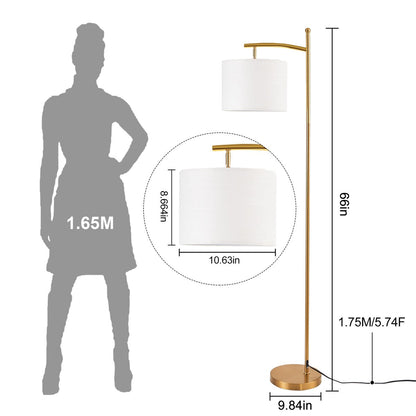 Dimmbare LED-Stehlampe „Netin 66“ mit gewölbter Form und Fernbedienung – N/A