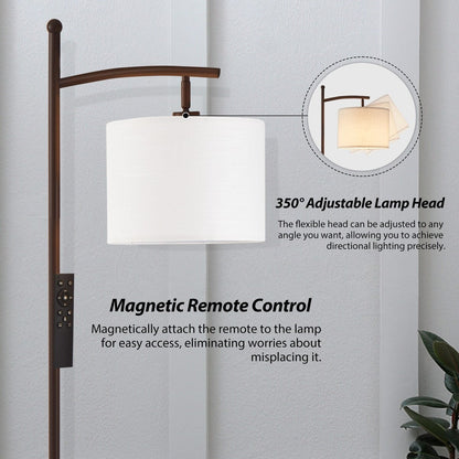 Dimmbare LED-Stehlampe „Netin 66“ mit gewölbter Form und Fernbedienung – N/A