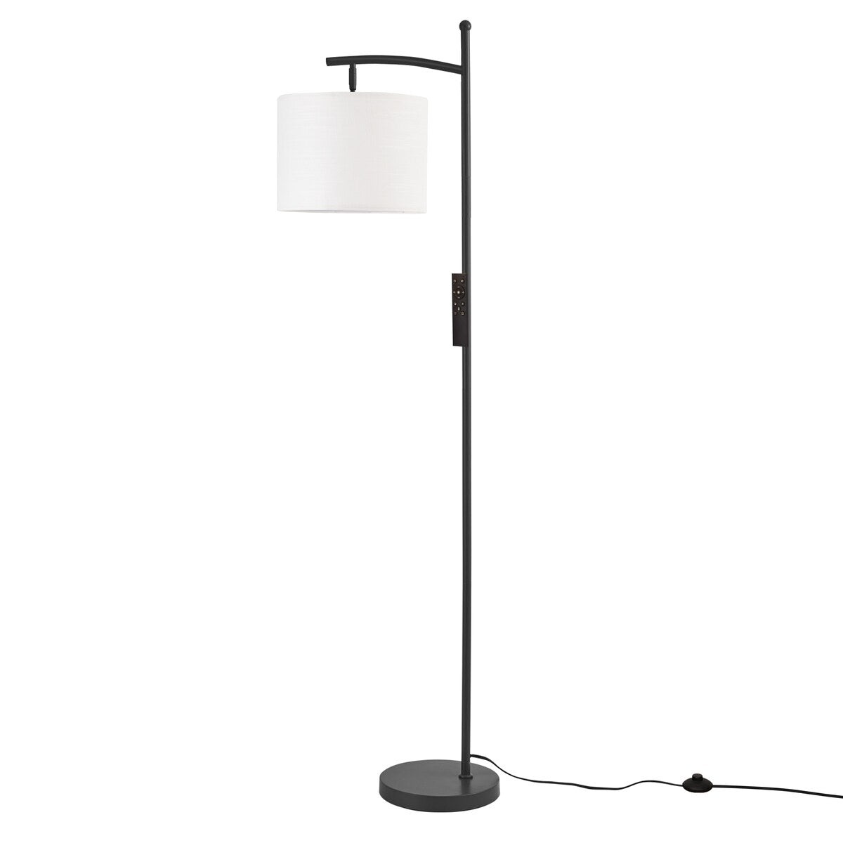 Dimmbare LED-Stehlampe „Netin 66“ mit gewölbter Form und Fernbedienung – N/A