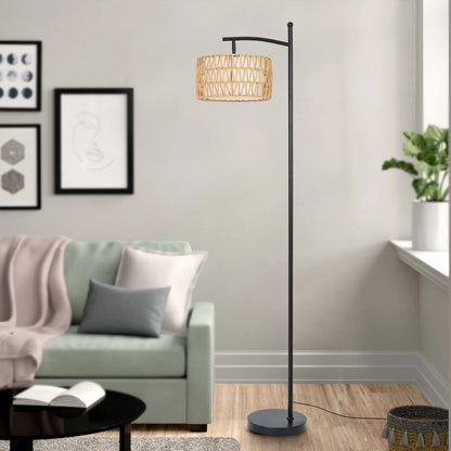 Dimmbare LED-Stehlampe „Netin 66“ mit gewölbter Form und Fernbedienung – N/A