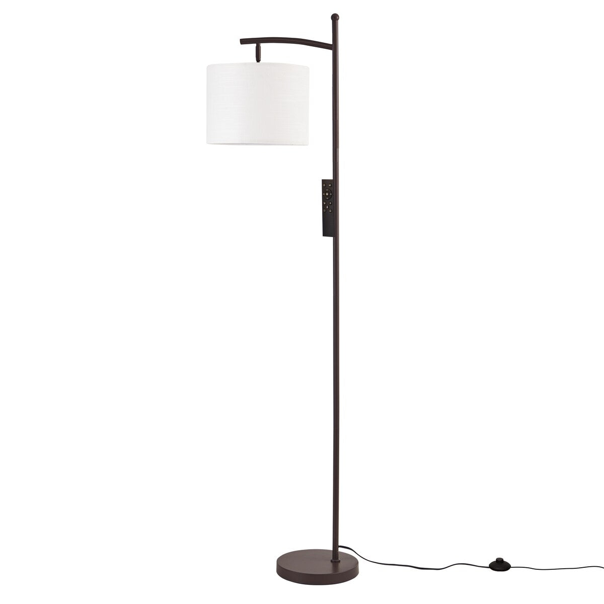 Dimmbare LED-Stehlampe „Netin 66“ mit gewölbter Form und Fernbedienung – N/A
