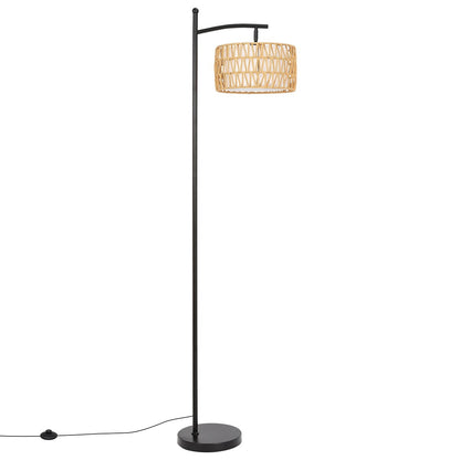 Dimmbare LED-Stehlampe „Netin 66“ mit gewölbter Form und Fernbedienung – N/A