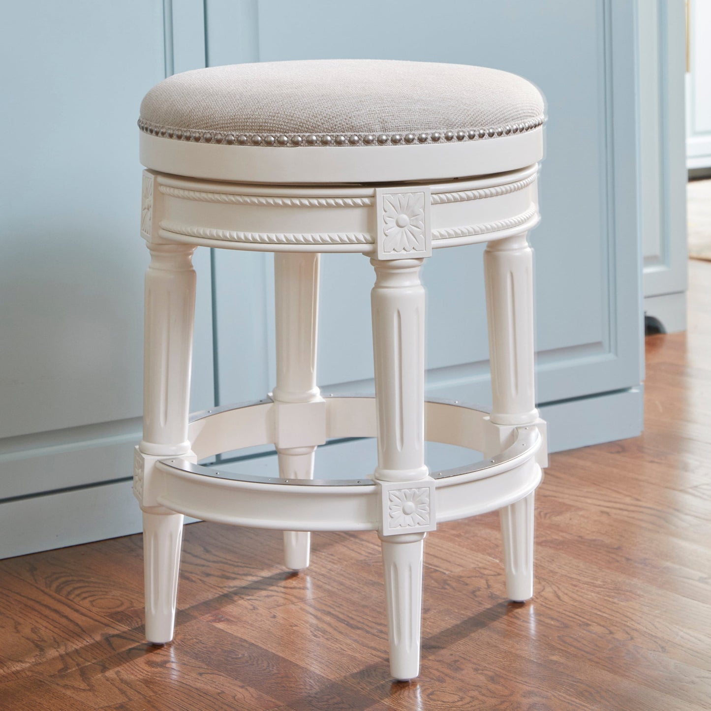 New Ridge Home Goods Chapman Barhocker, rückenfrei, drehbar, 26 Zoll, Thekenhöhe – Thekenhöhe
