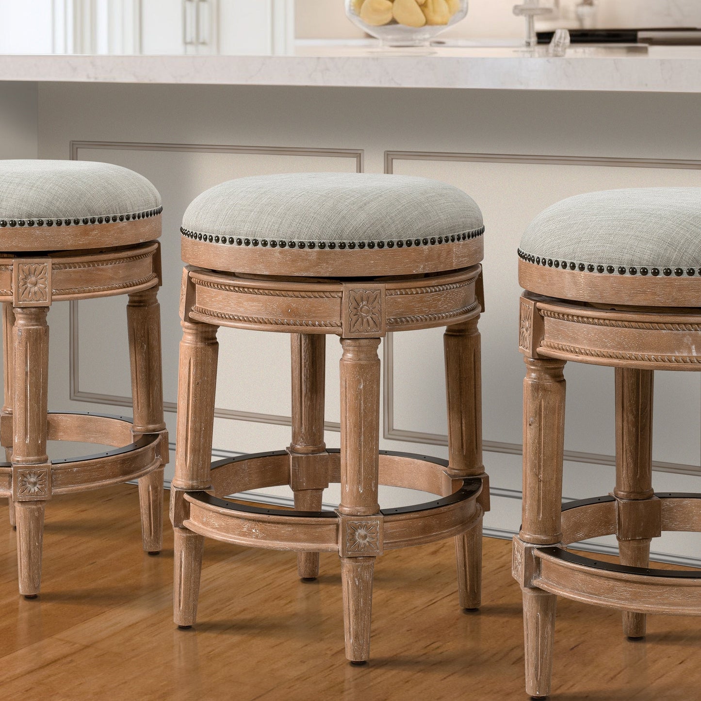 New Ridge Home Goods Chapman Barhocker, rückenfrei, drehbar, 26 Zoll, Thekenhöhe – Thekenhöhe