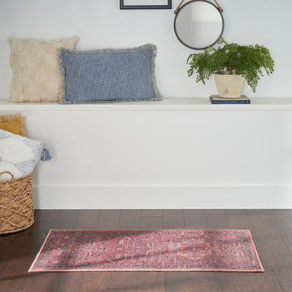 New Concept Washables Vintage Persian Floral Machine Washable Area Rug