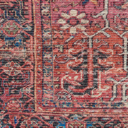 New Concept Washables Vintage Persian Floral Machine Washable Area Rug