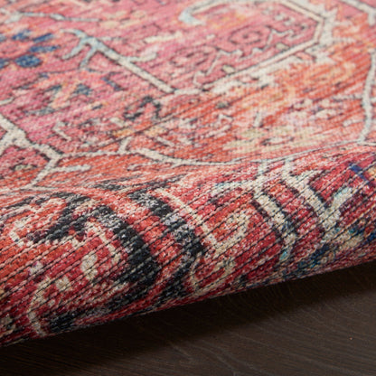 New Concept Washables Vintage Persian Floral Machine Washable Area Rug