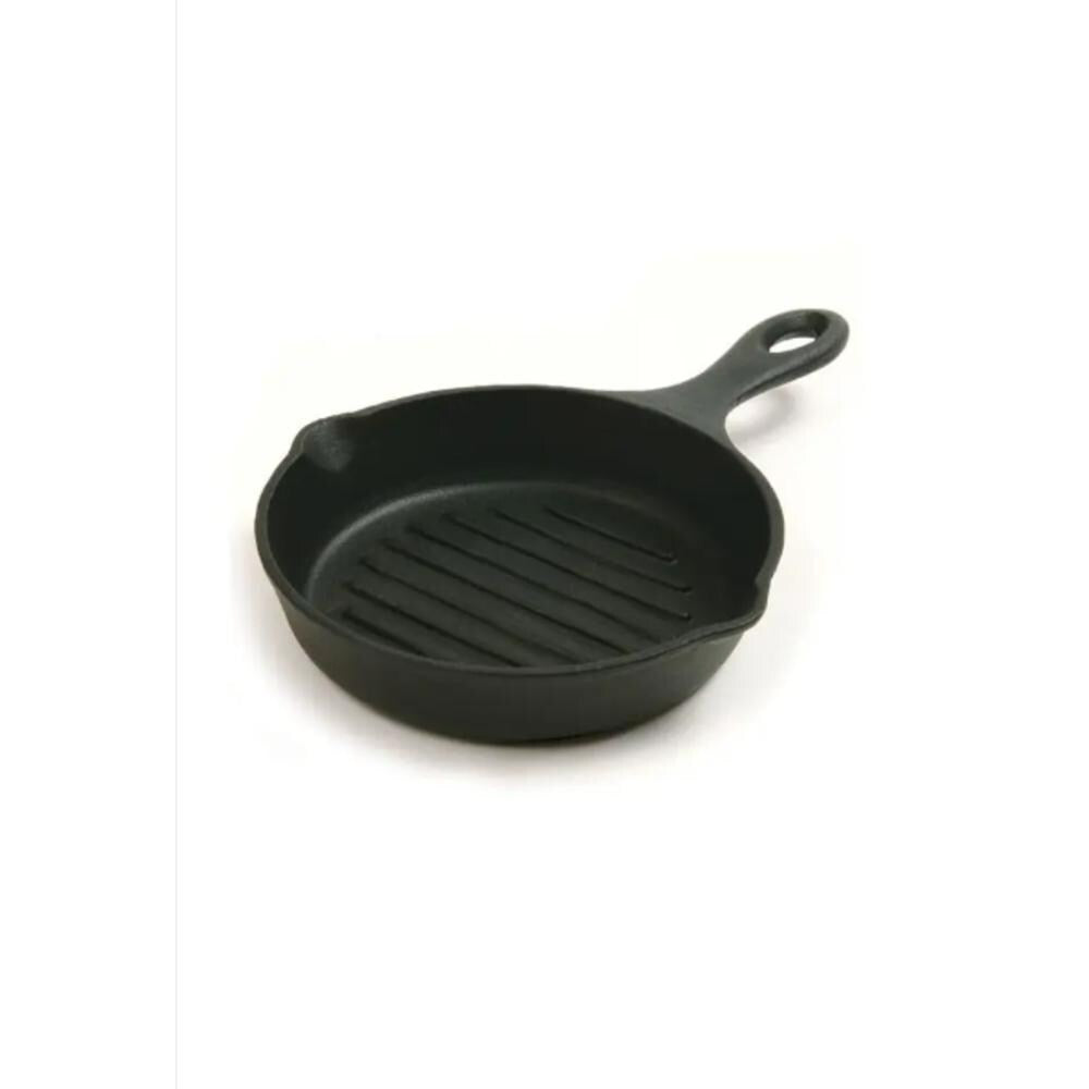 Norpro Mini-Grillpfanne aus vorgewürztem Gusseisen, Schwarz – 6,75 Zoll