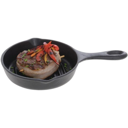Norpro Mini-Grillpfanne aus vorgewürztem Gusseisen, Schwarz – 6,75 Zoll