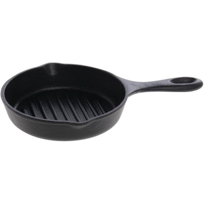 Norpro Mini-Grillpfanne aus vorgewürztem Gusseisen, Schwarz – 6,75 Zoll