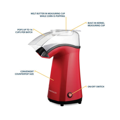Nostalgia Air-Pop-Popcornmaschine für 16 Tassen