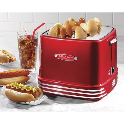 Nostalgia RHDT800RETRORED Retro Series 4-Schlitz-Pop-Up-Hot-Dog-Toaster