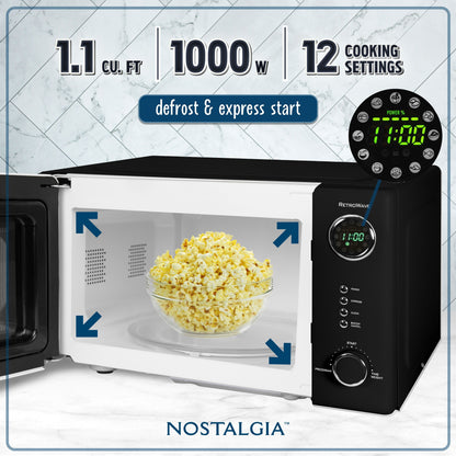 Nostalgie-Retro-Tischmikrowelle 1,1 Kubikfuß &amp; 1000 Watt