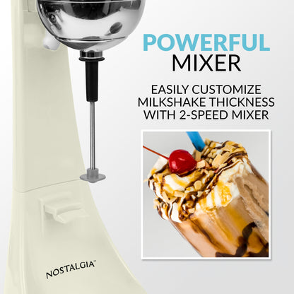 Nostalgia Elektrischer Milchshake-Maker und Getränkemixer mit zwei Geschwindigkeiten