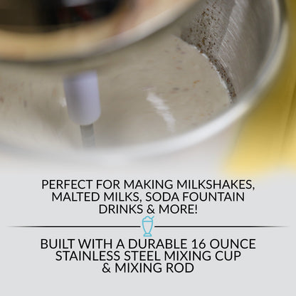 Nostalgia Elektrischer Milchshake-Maker und Getränkemixer mit zwei Geschwindigkeiten
