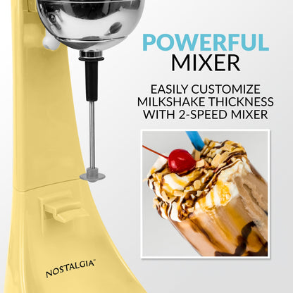 Nostalgia Elektrischer Milchshake-Maker und Getränkemixer mit zwei Geschwindigkeiten