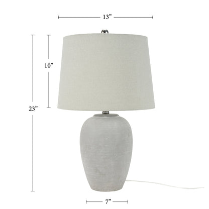 Nourison 23 Tischlampe aus unglasierter Keramik im Glas