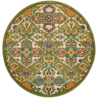 Nourison Allur Moderner Boho-Teppich mit Blumenmedaillon