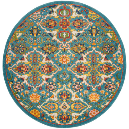 Nourison Allur Moderner Boho-Teppich mit Blumenmedaillon