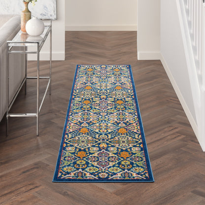 Nourison Allur Moderner Boho-Teppich mit Blumenmedaillon