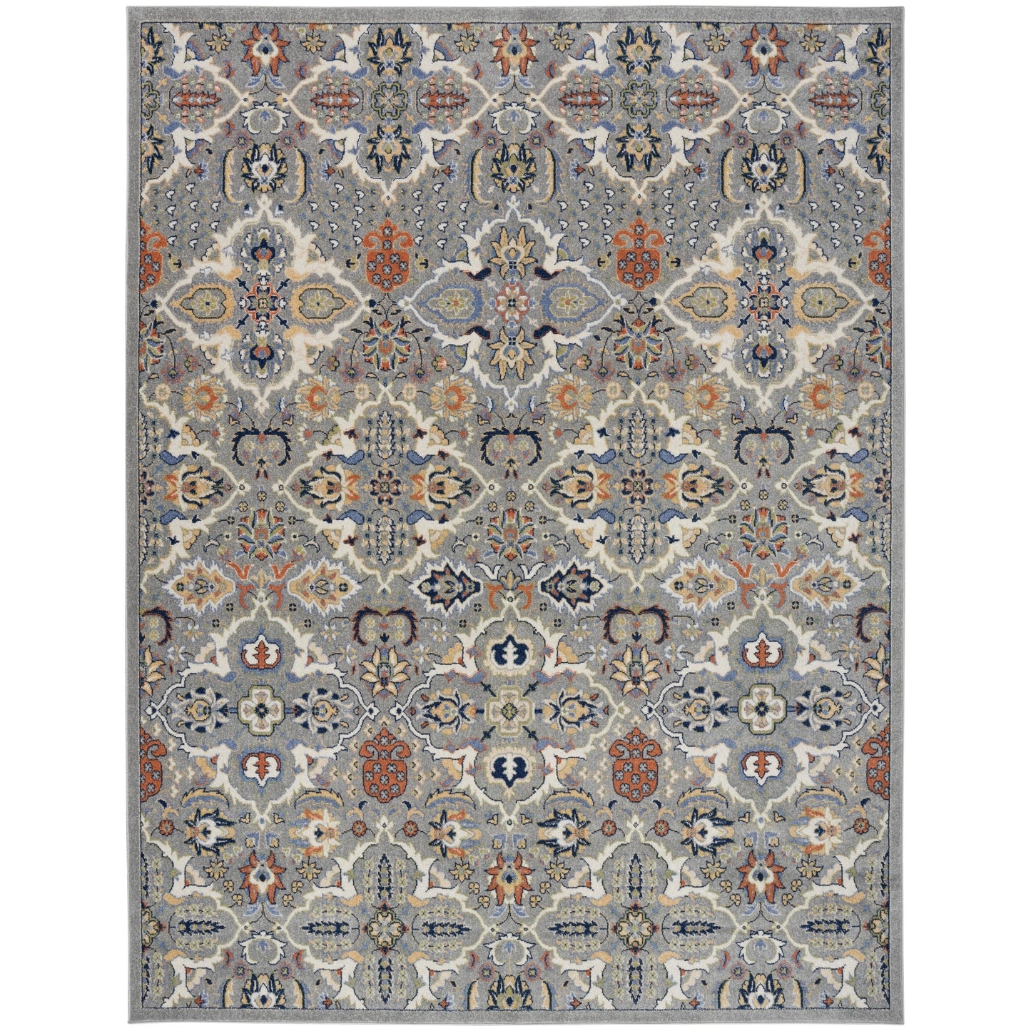 Nourison Allur Moderner Boho-Teppich mit Blumenmedaillon