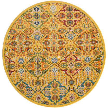Nourison Allur Moderner Boho-Teppich mit Blumenmedaillon