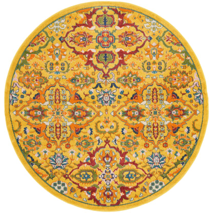Nourison Allur Moderner Boho-Teppich mit Blumenmedaillon