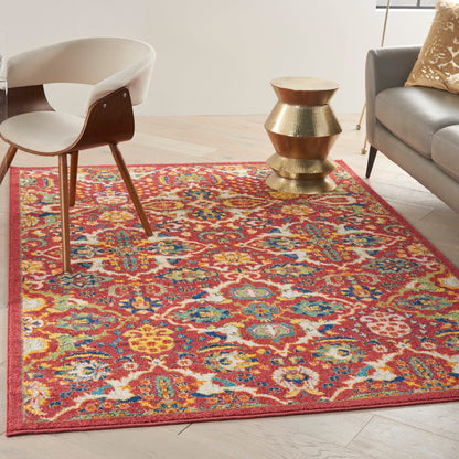 Nourison Allur Moderner Boho-Teppich mit Blumenmedaillon