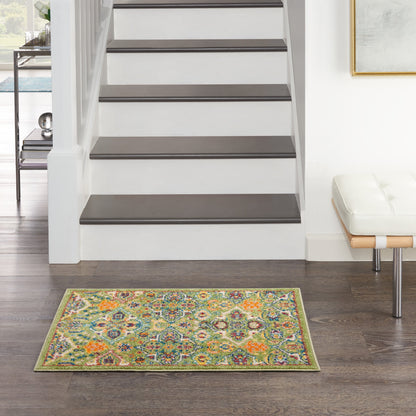 Nourison Allur Moderner Boho-Teppich mit Blumenmedaillon
