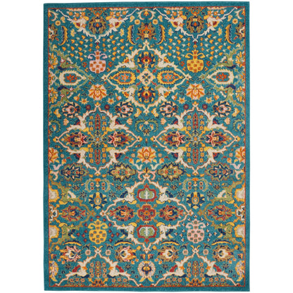 Nourison Allur Moderner Boho-Teppich mit Blumenmedaillon