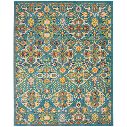Nourison Allur Moderner Boho-Teppich mit Blumenmedaillon