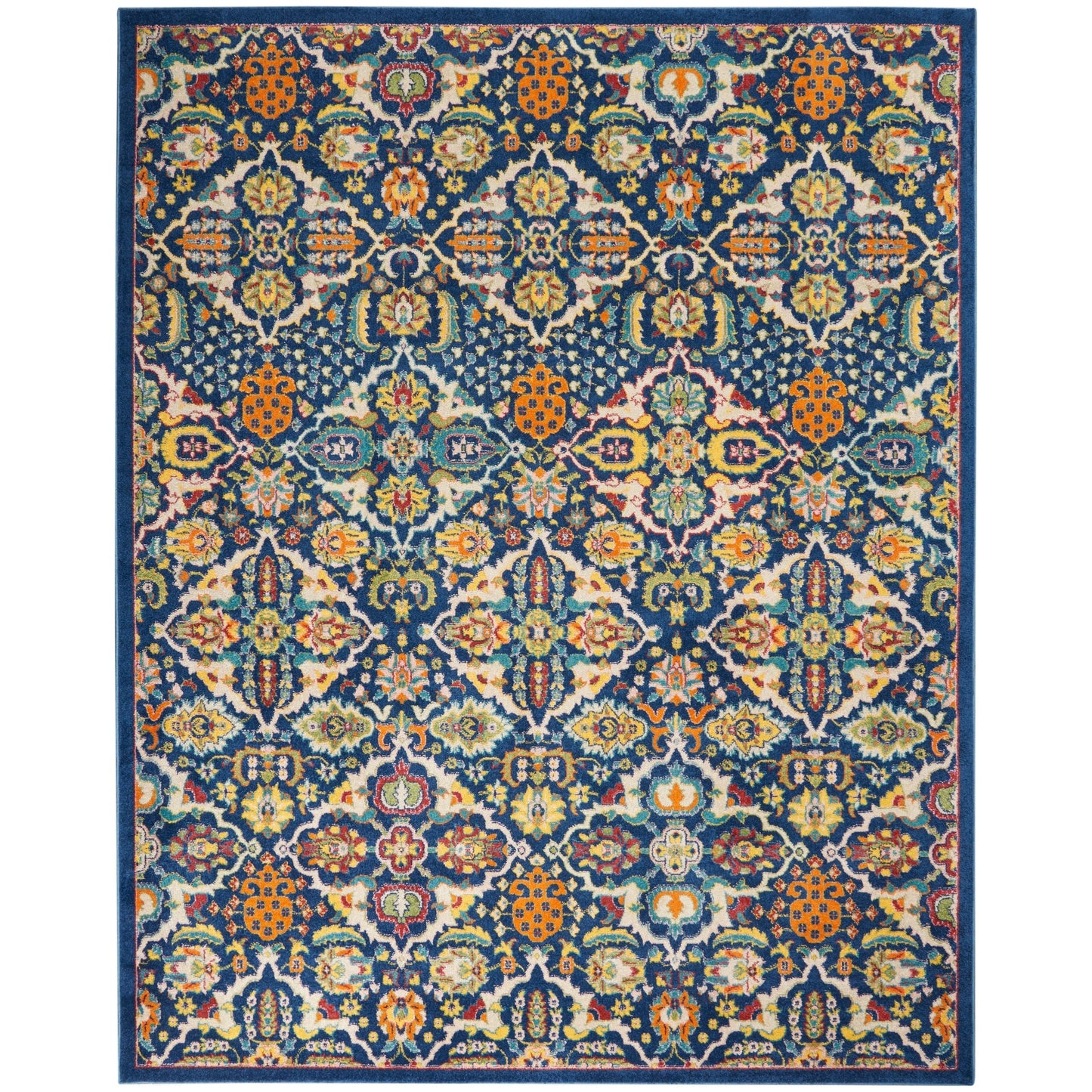 Nourison Allur Moderner Boho-Teppich mit Blumenmedaillon