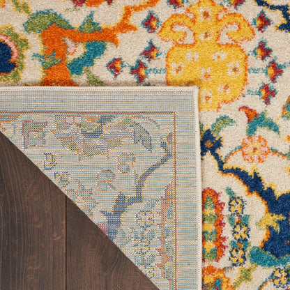 Nourison Allur Moderner Boho-Teppich mit Blumenmedaillon
