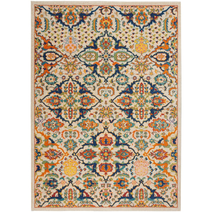 Nourison Allur Moderner Boho-Teppich mit Blumenmedaillon