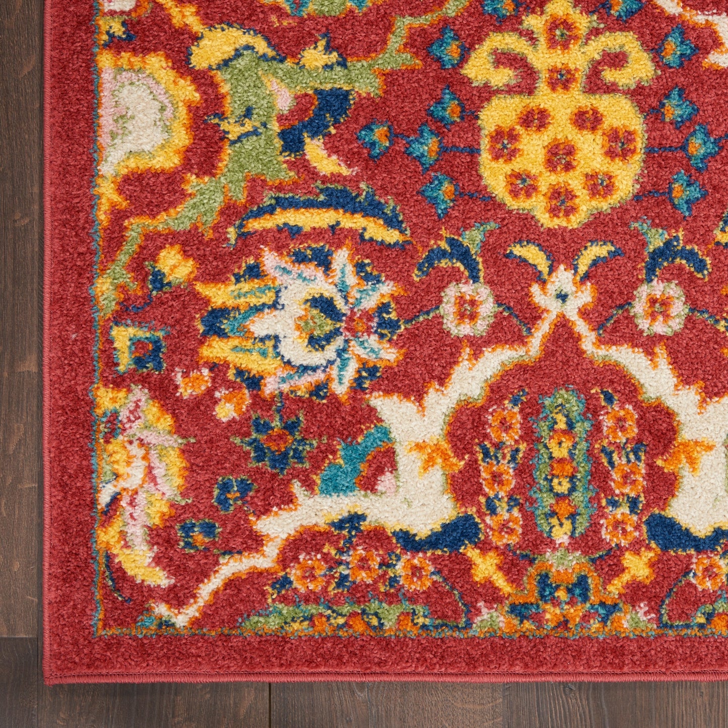 Nourison Allur Moderner Boho-Teppich mit Blumenmedaillon