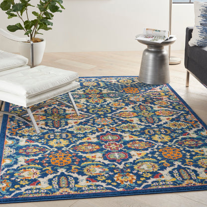 Nourison Allur Moderner Boho-Teppich mit Blumenmedaillon
