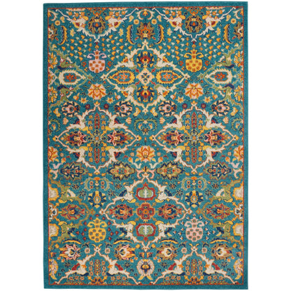 Nourison Allur Moderner Boho-Teppich mit Blumenmedaillon