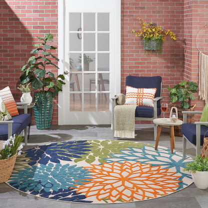Nourison Aloha Floral Moderner Teppich für drinnen und draußen