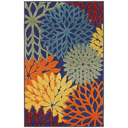Nourison Aloha Floral Moderner Teppich für drinnen und draußen