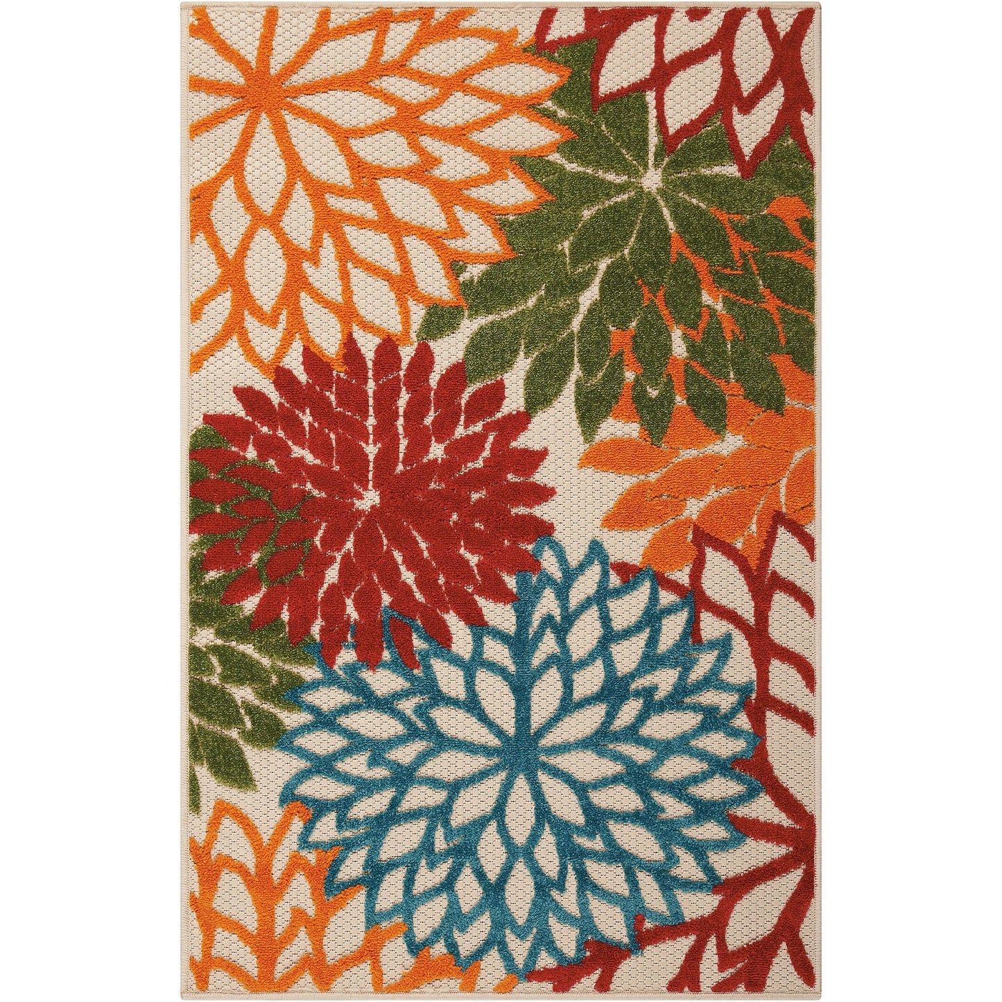 Nourison Aloha Floral Moderner Teppich für drinnen und draußen