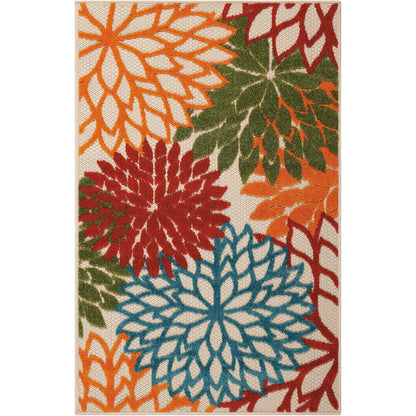 Nourison Aloha Floral Moderner Teppich für drinnen und draußen
