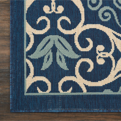 Nourison – Teppich für drinnen und draußen, karibisches Blumenmuster, geometrisches Muster