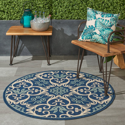 Nourison – Teppich für drinnen und draußen, karibisches Blumenmuster, geometrisches Muster
