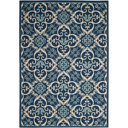 Nourison – Teppich für drinnen und draußen, karibisches Blumenmuster, geometrisches Muster