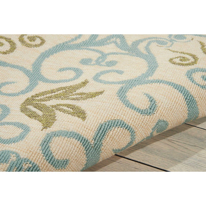 Nourison – Teppich für drinnen und draußen, karibisches Blumenmuster, geometrisches Muster